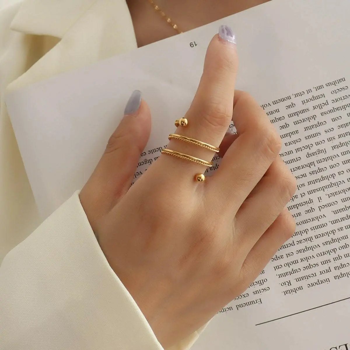 Trendsi just arrived - Elegant titanium steel wrap ring