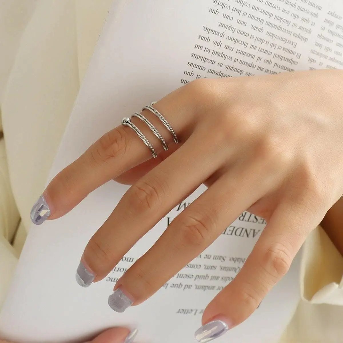 Trendsi just arrived - Elegant titanium steel wrap ring