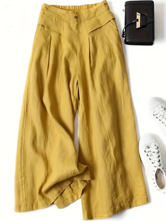 Trendsi Elegant wide leg pants with elastic waist