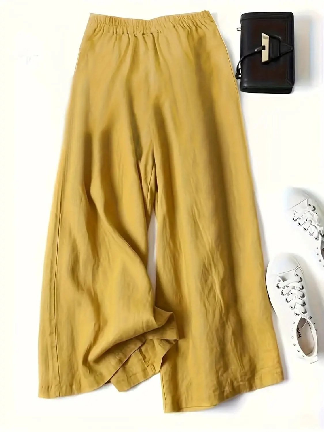 Trendsi Elegant wide leg pants with elastic waist