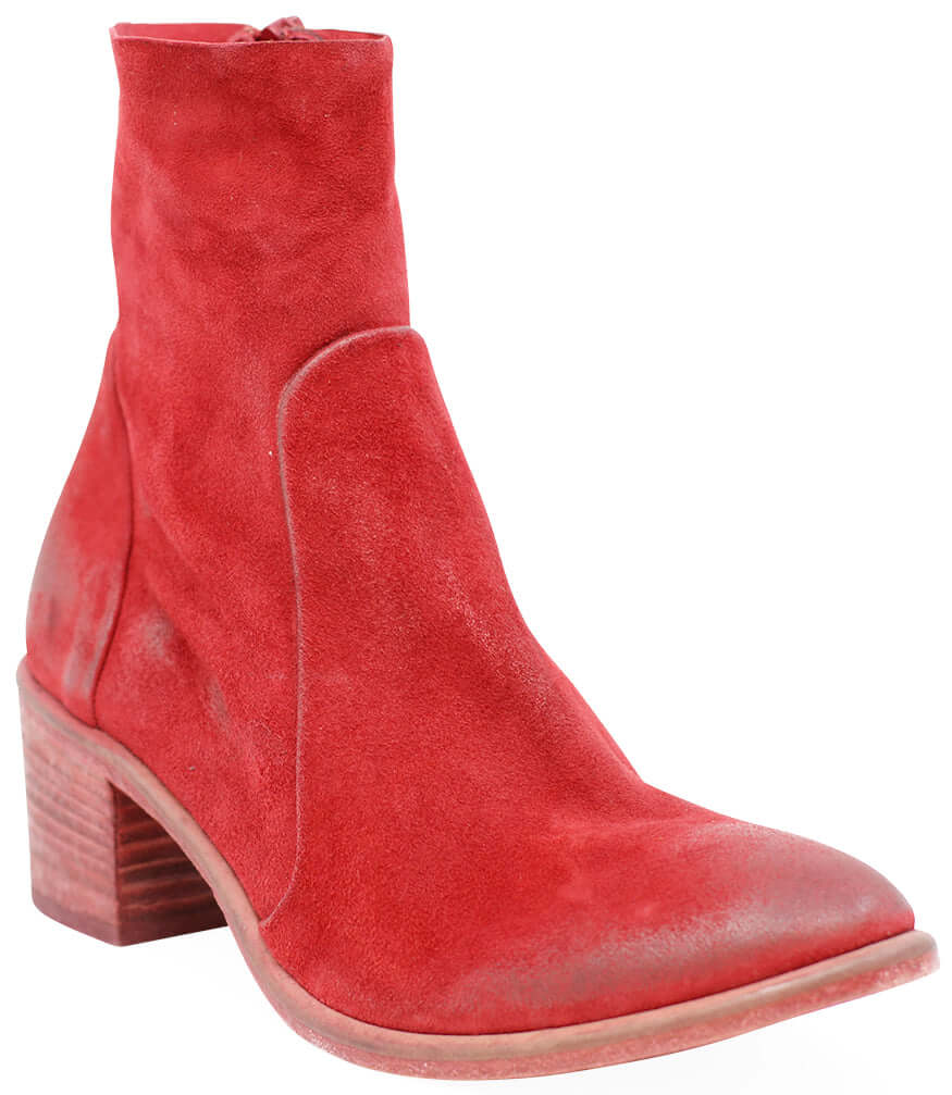 MADISON MAISON RED SUEDE ANKLE BOOT