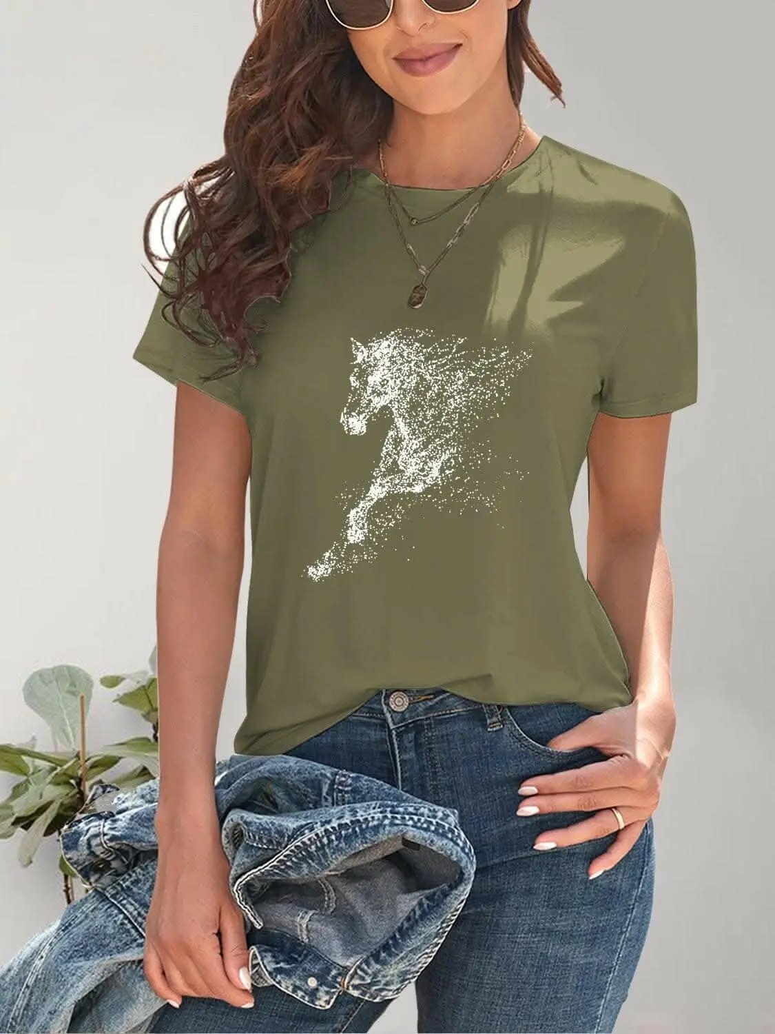 Trendsi Graphic - Equestrian chic short-sleeve tee