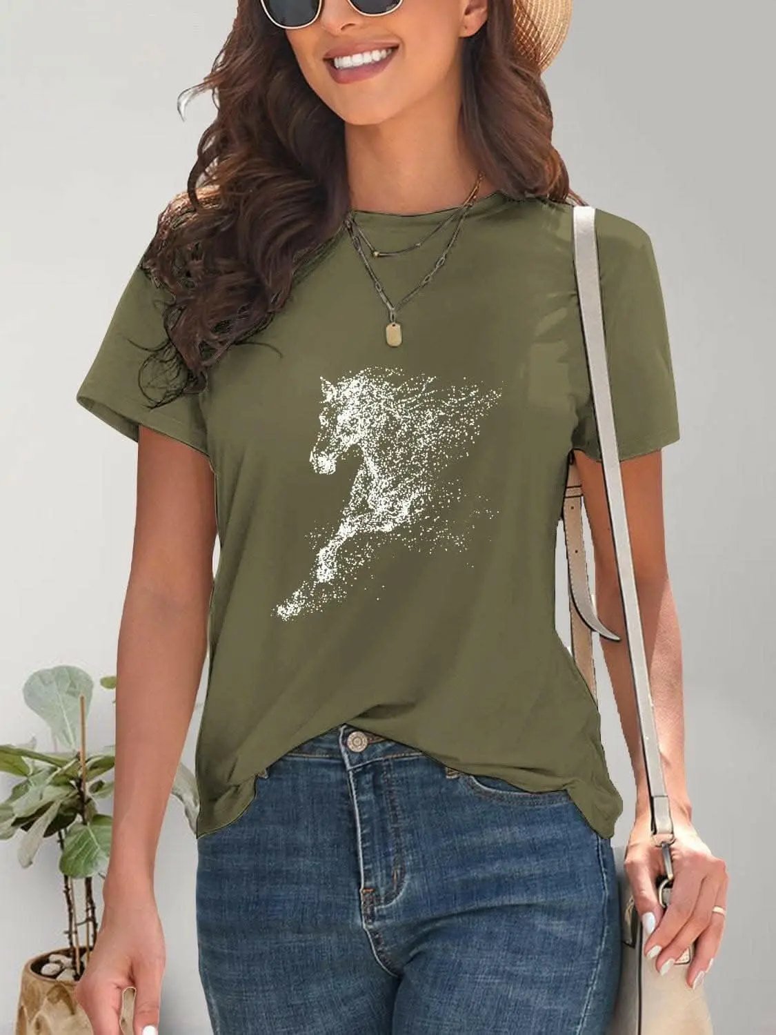 Trendsi Graphic - Equestrian chic short-sleeve tee