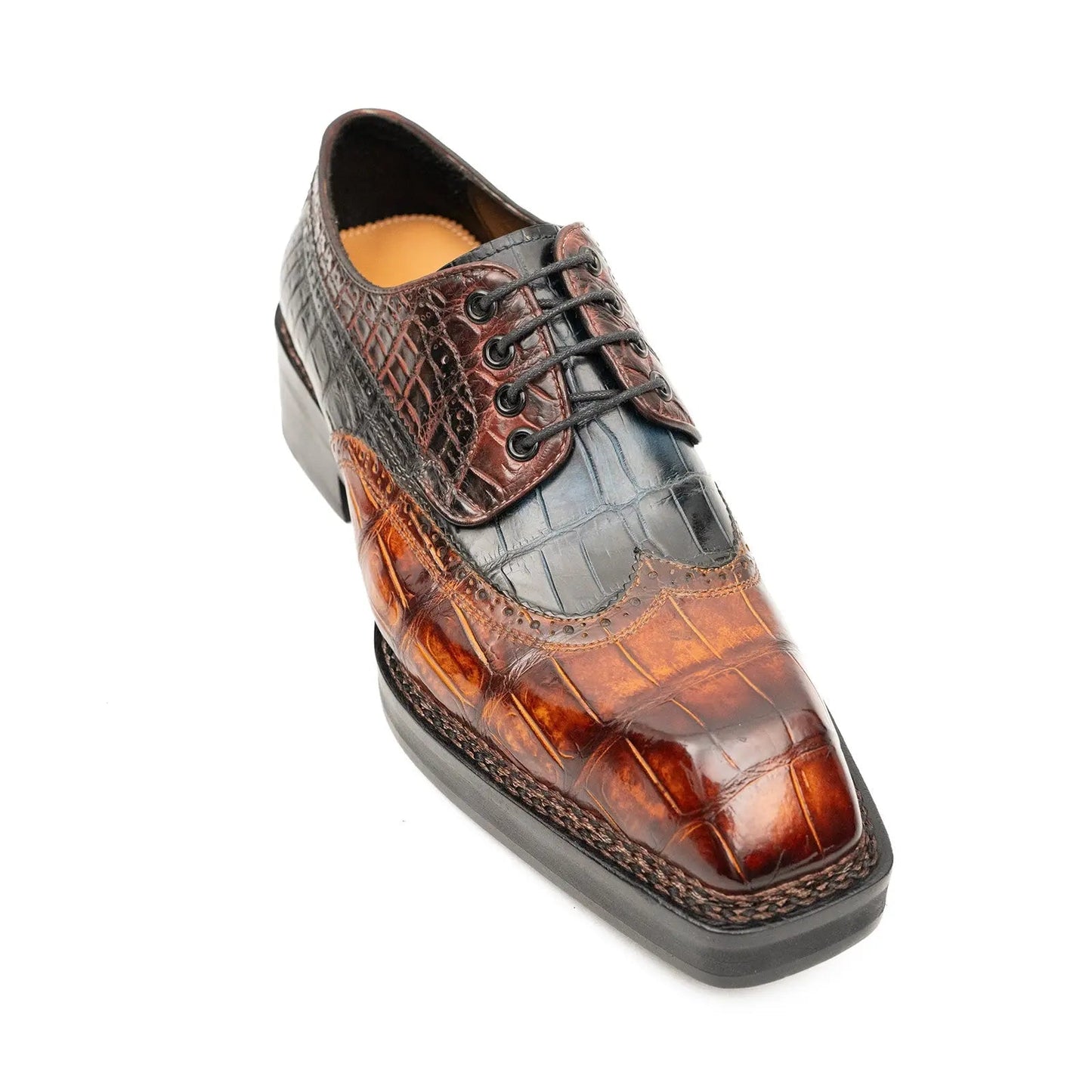 Exotic Crocodile Leather Derby Shoes