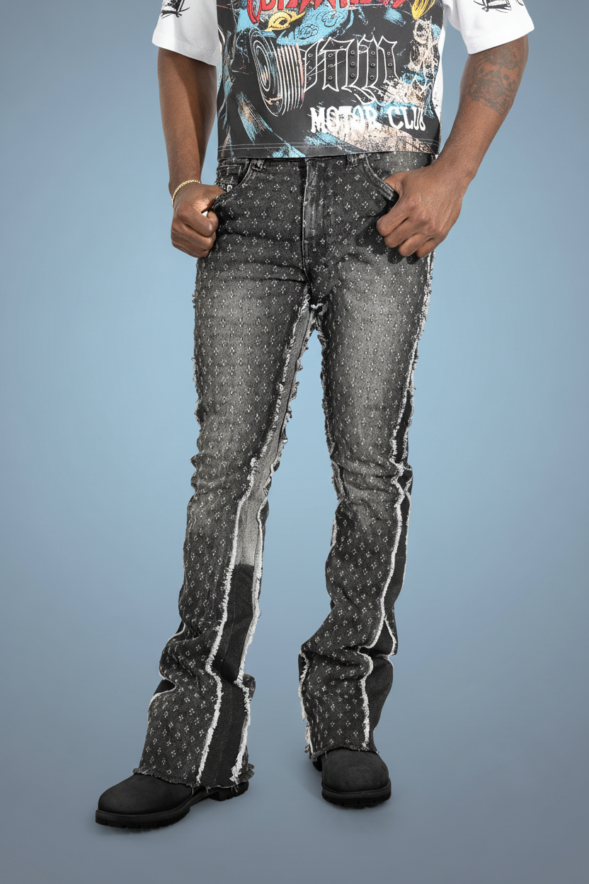 Pants | F1702 Phalon Stacked Jeans - Black