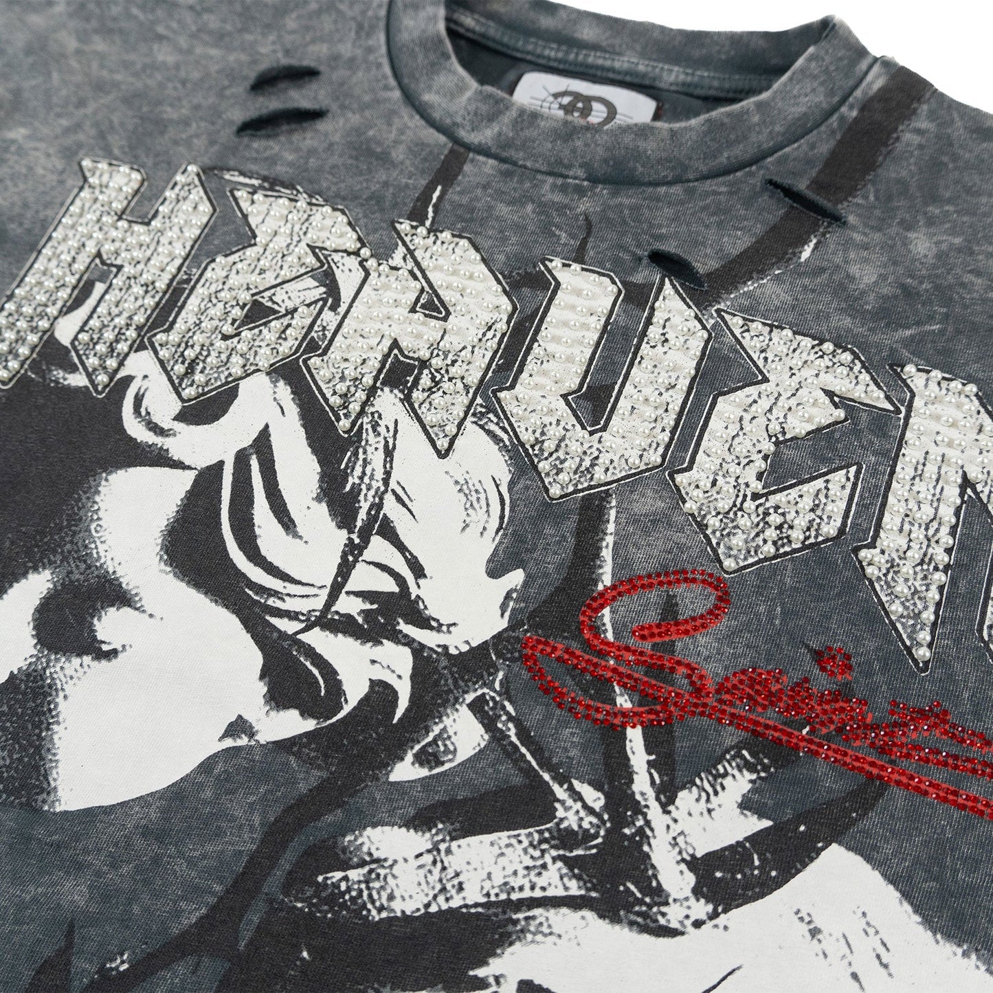 F171 Crop Heaven Saint Tee - Gray