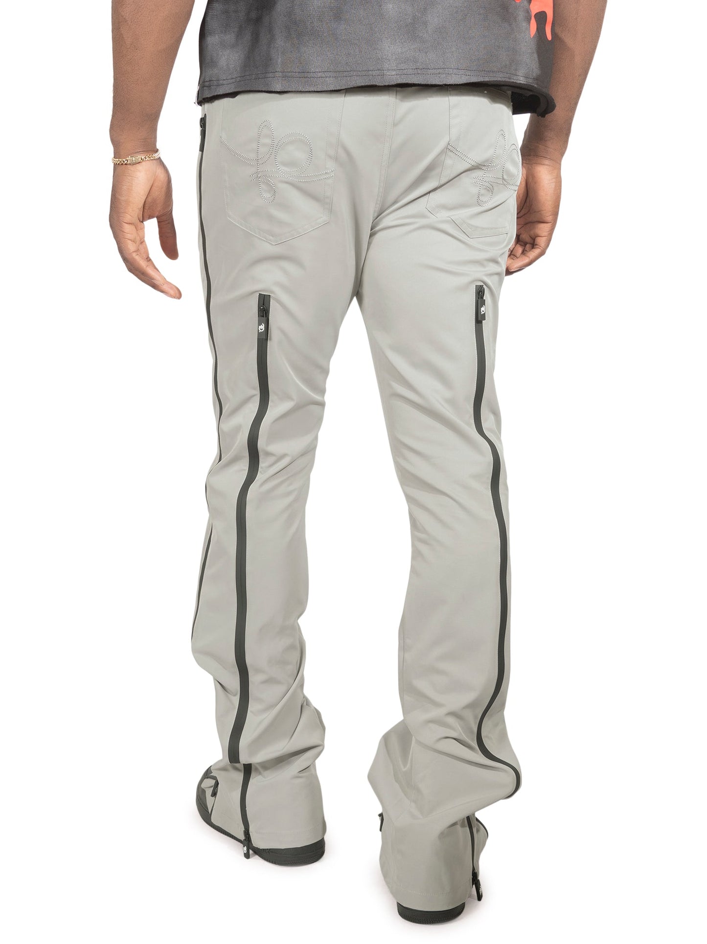 Pants | F1736 Zerelly Nylon Stacked Pants - Gray