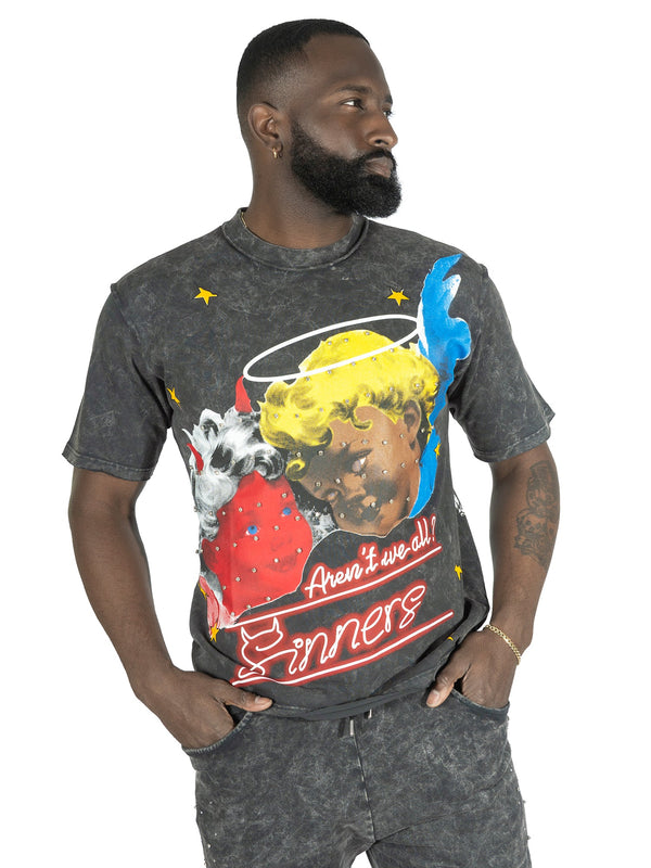 F173 Sinners Boxed Tee - Black