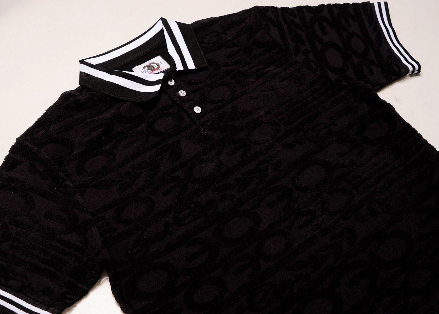 F178 Baroque Terry Polo - Black