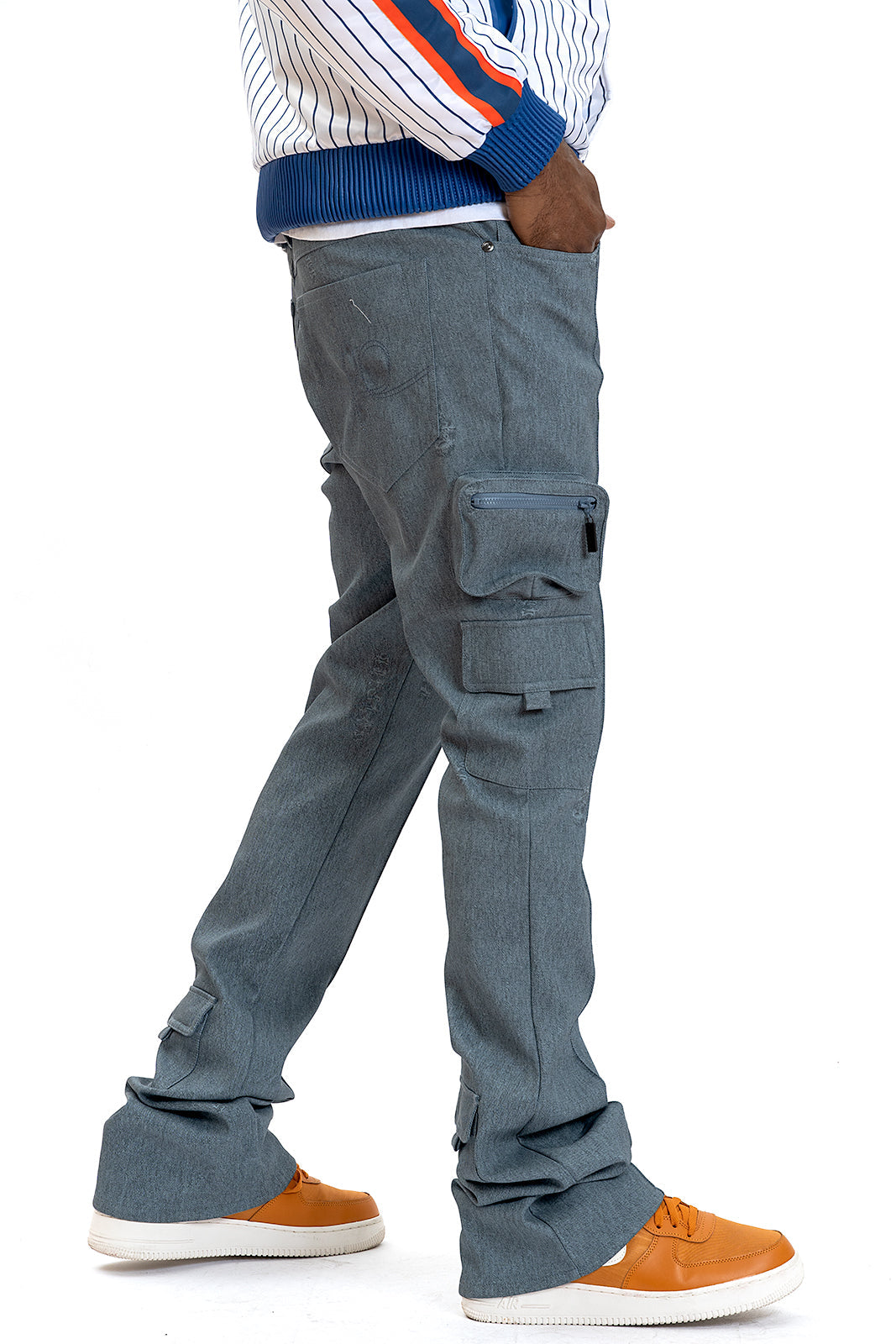 F2789 CASA DE Vegan Leather Pants - Blue