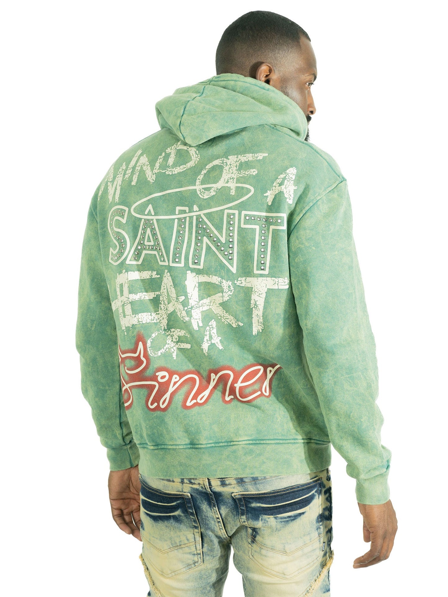 Fleece Hoodie | F4173 Sinners Over Size - Green