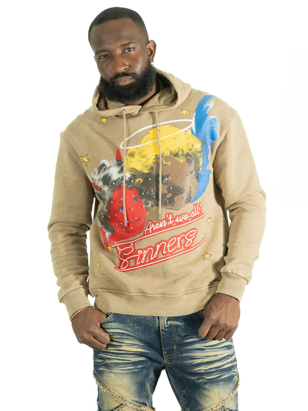 Fleece Hoodie | F4173 Sinners Over Size - Mocha