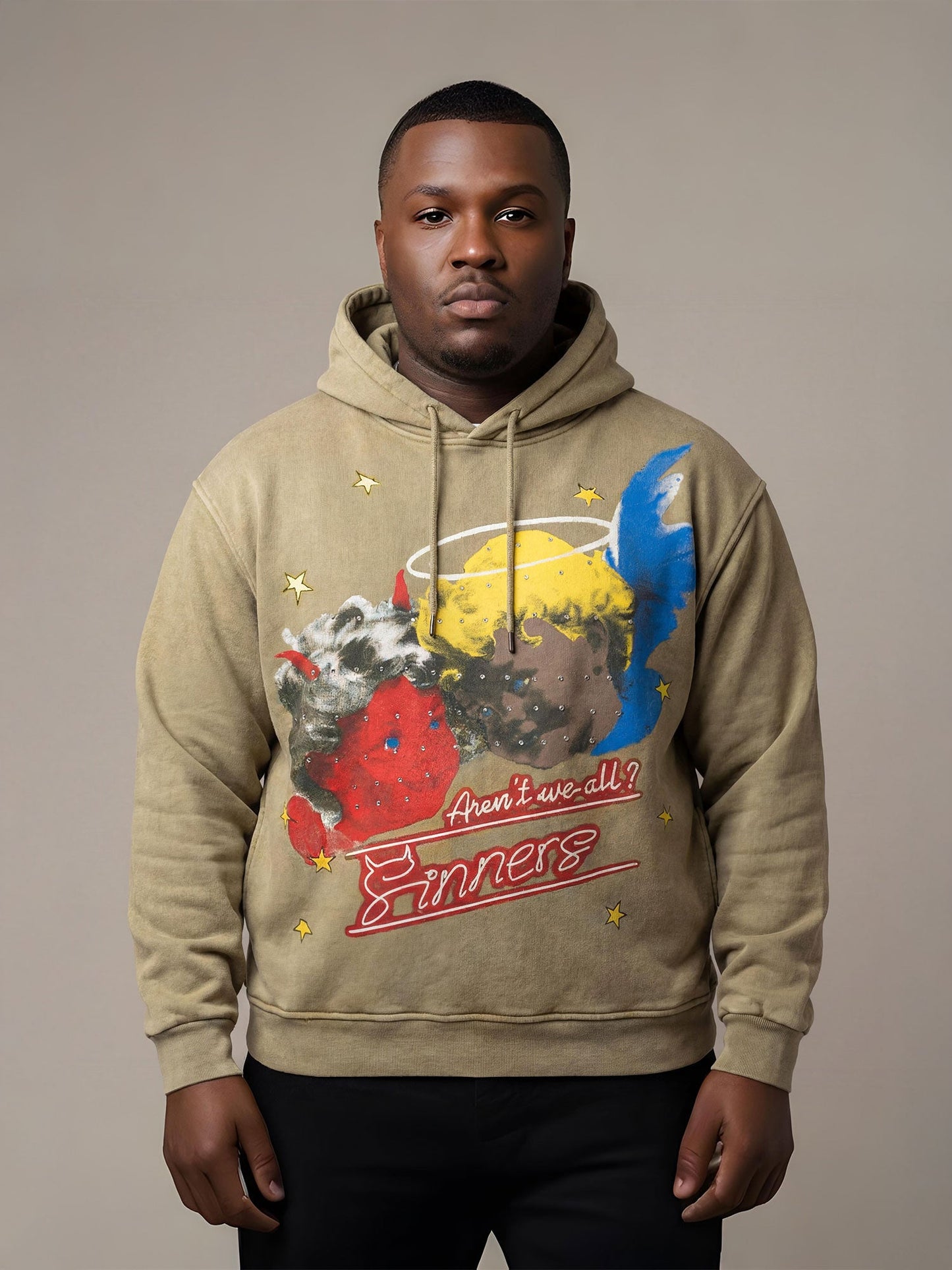 Fleece Hoodie | F4173 Sinners Over Size - Mocha