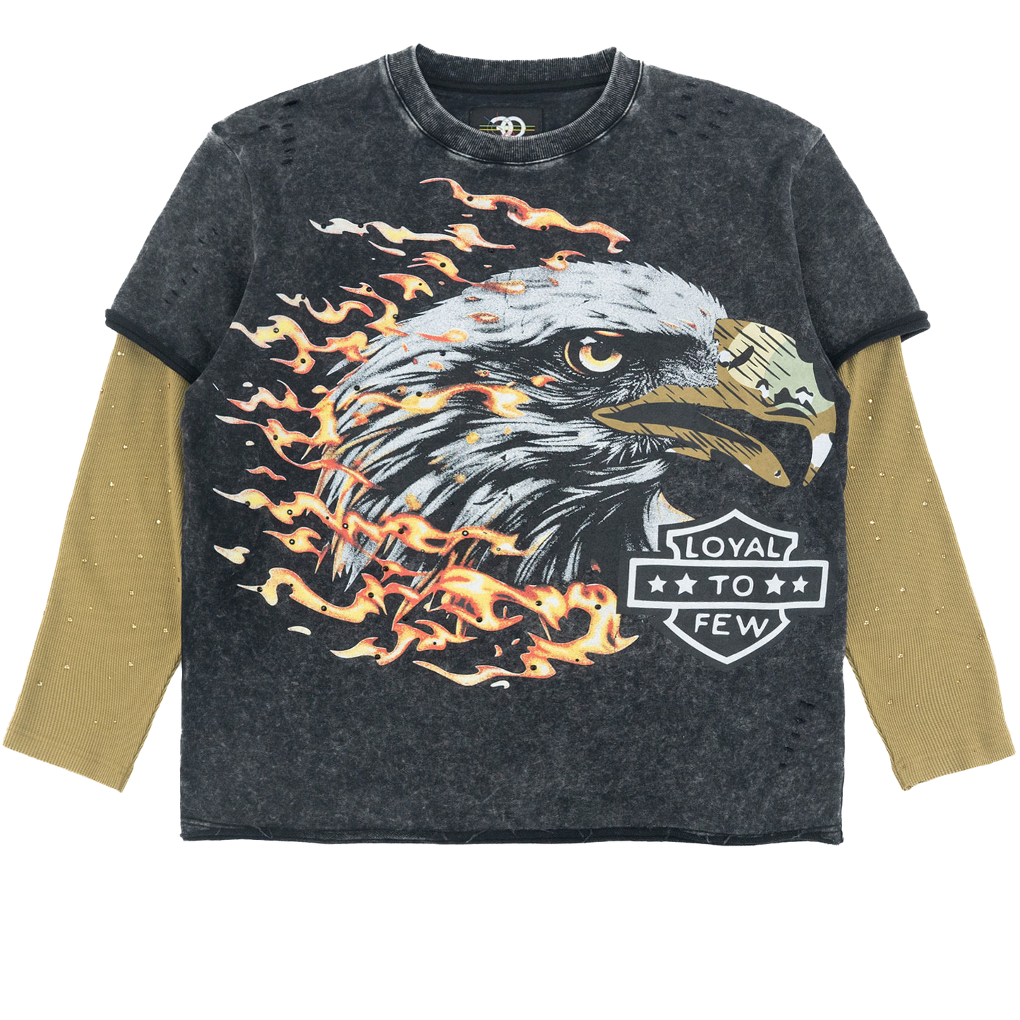 Sweatshirt|F4225 "Loyal To Few Long" Sleeves - Black