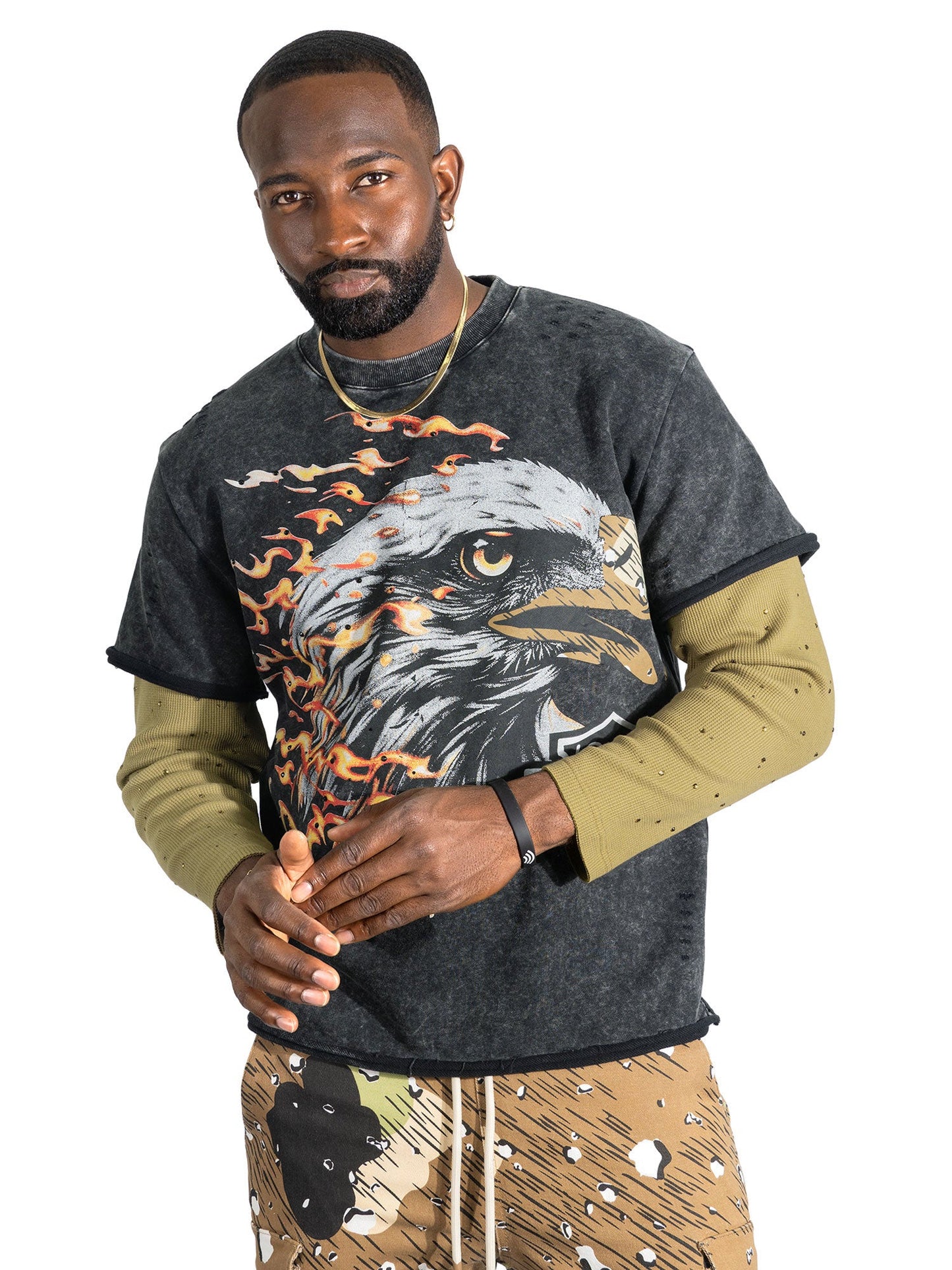 Sweatshirt|F4225 "Loyal To Few Long" Sleeves - Black