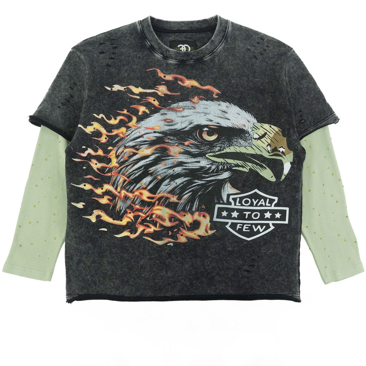 Sweatshirt|F4225 "Loyal To Few Long" Sleeves - Olive