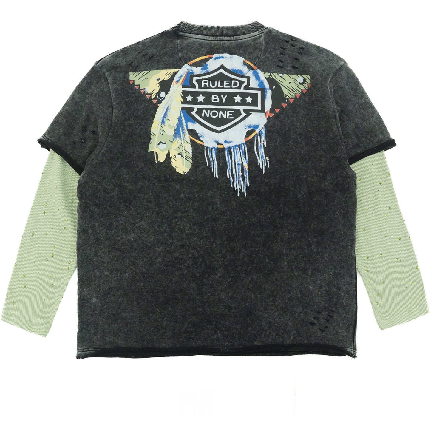 Sweatshirt|F4225 "Loyal To Few Long" Sleeves - Olive