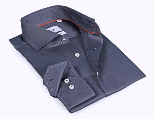 Charcoal  Shirt // Dual cuffs// contemporary fit