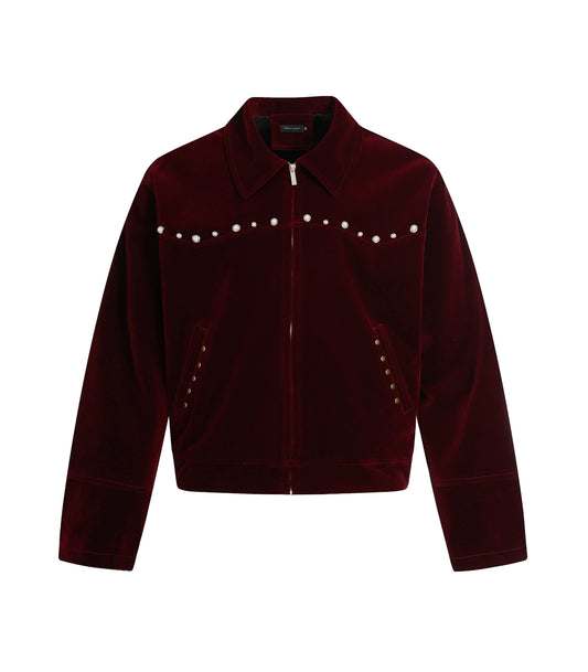 RED SUEDE GEMSTONE JACKET