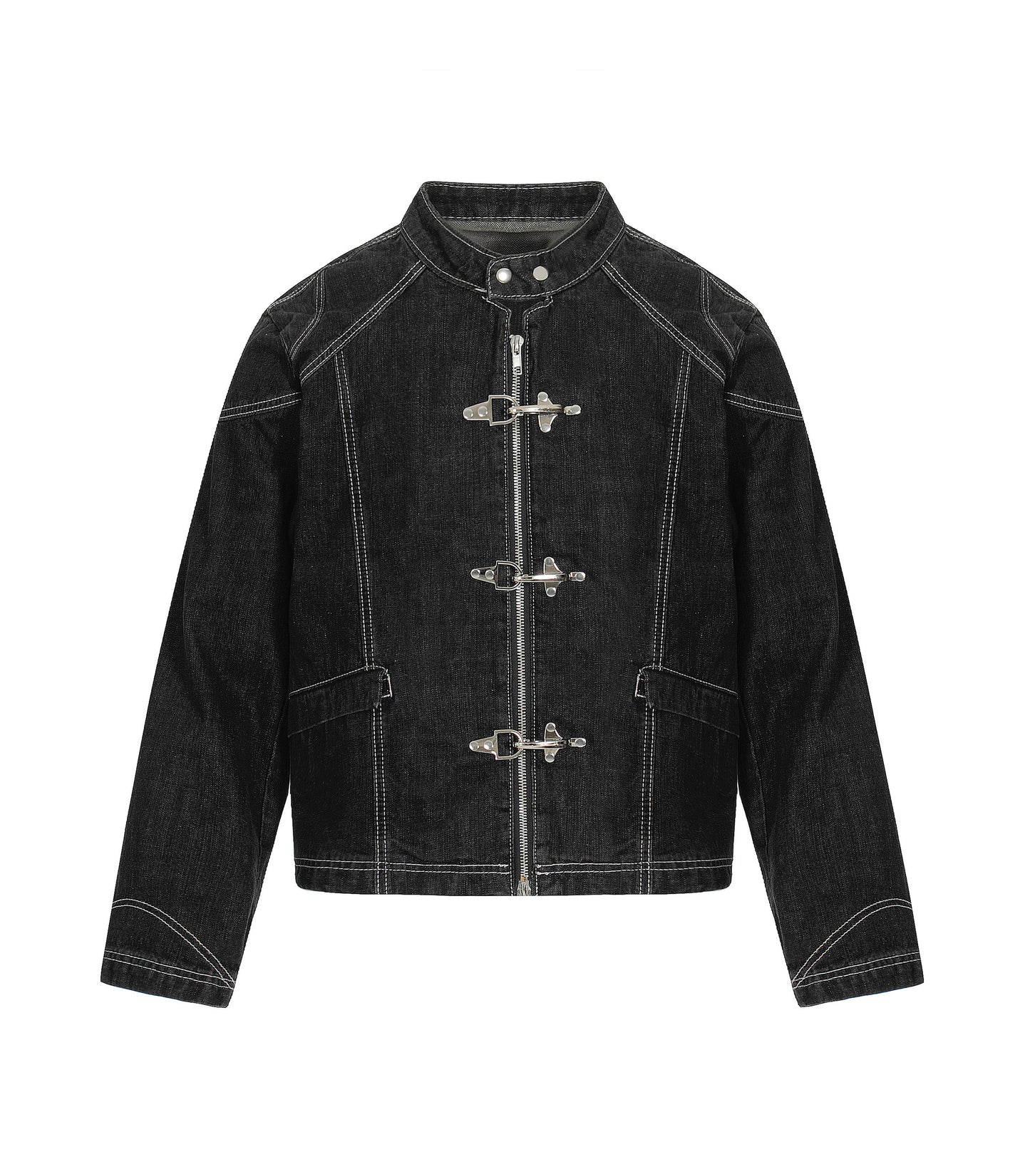 MOTO BUCKLE DENIM JACKET