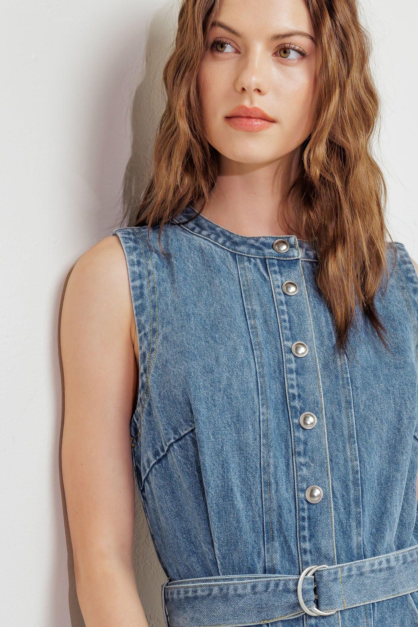 MIDNIGHT RODEO DENIM MIDI DRESS l FREEMARKET INDIGO / S