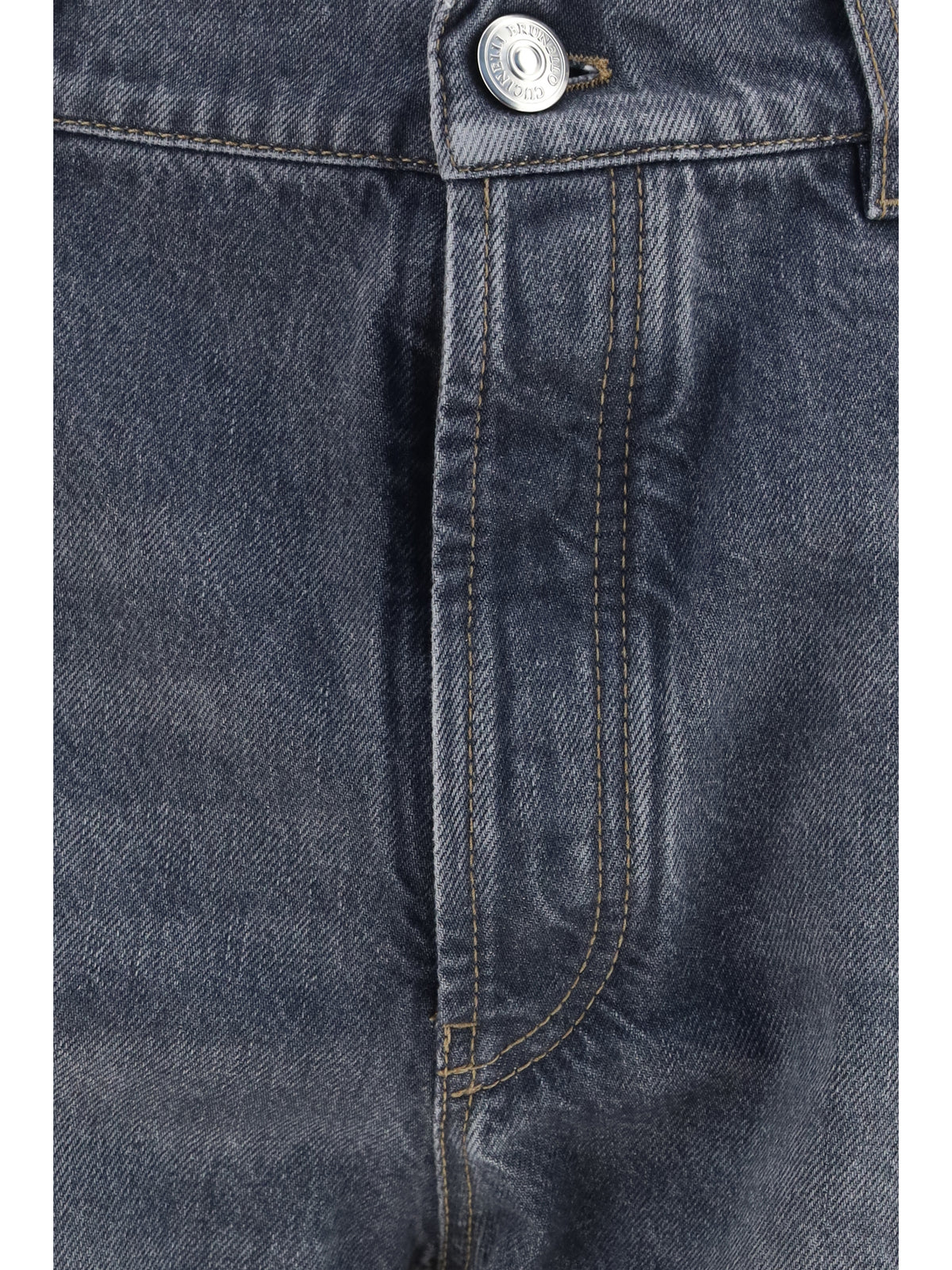 Jeans Straight-Leg Turn-Up Medium Grey