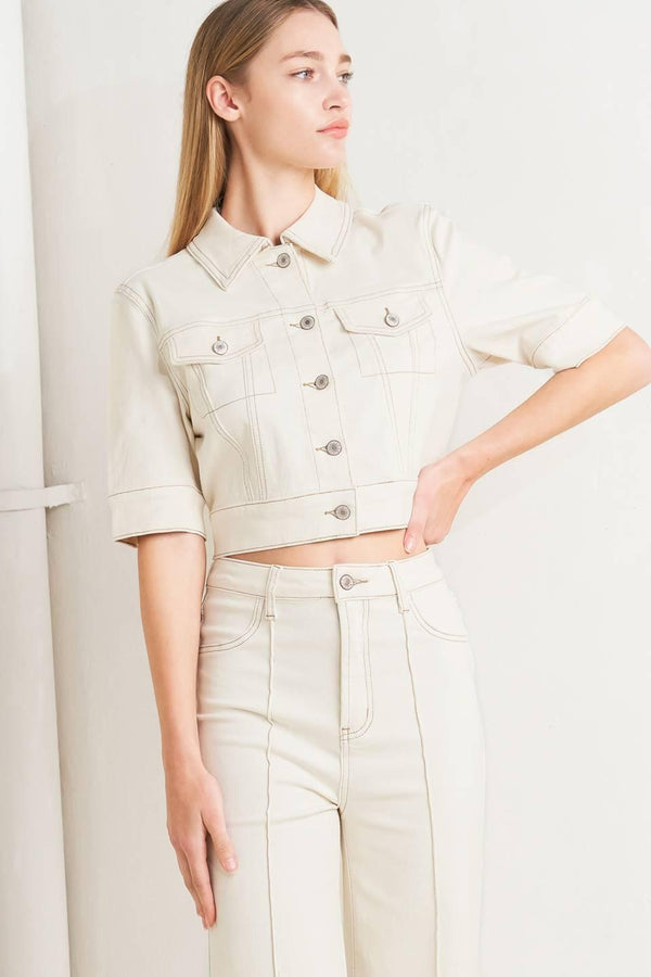 MODERN NEUTRAL TWILL JACKET