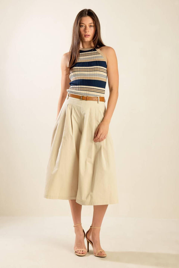 DRIFTING CURRENTS WOVEN CULOTTE PANTS
