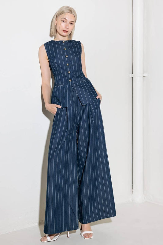 HOLD JOY IN INDIGO WOVEN PANTS