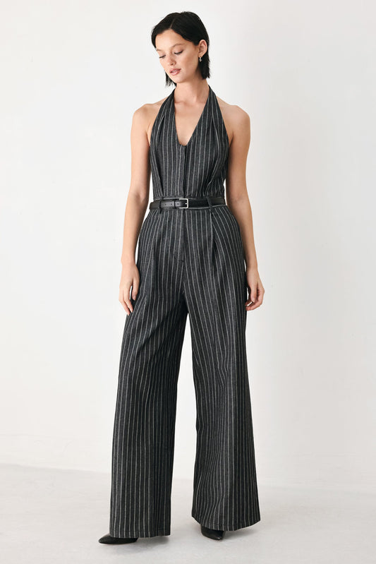 EXECUTIVE NOIR FLOW WOVEN JUMPSUIT
