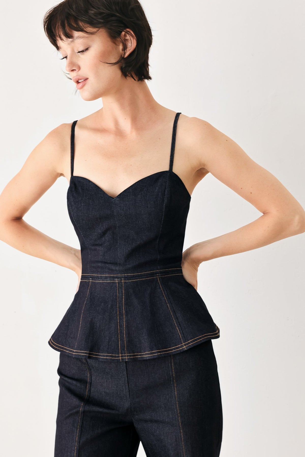 MIDNIGHT RIVIERA DENIM JUMPSUIT