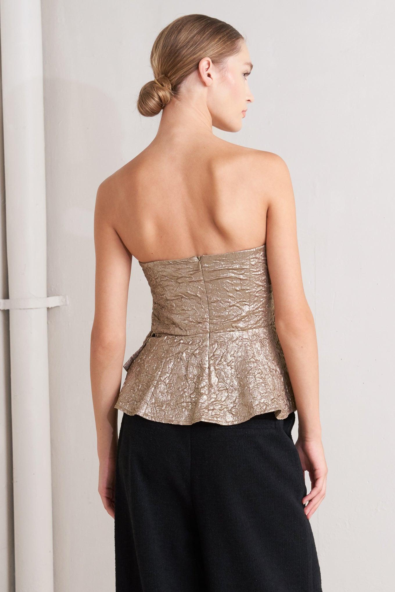LIQUID GOLD WOVEN TOP