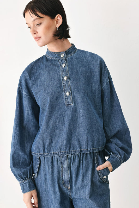 INDIGO COMFORT LINE DENIM TOP