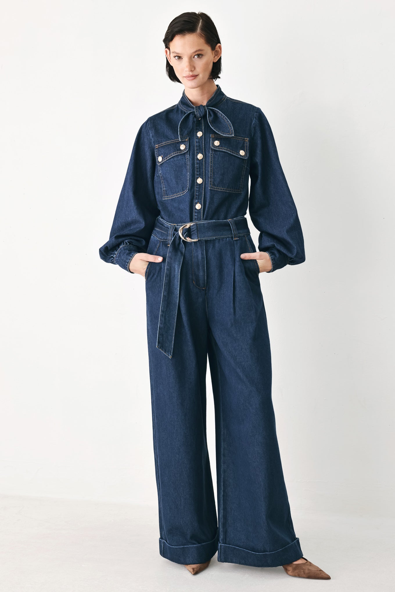 DEEP INDIGO MODERN MUSE DENIM TOP