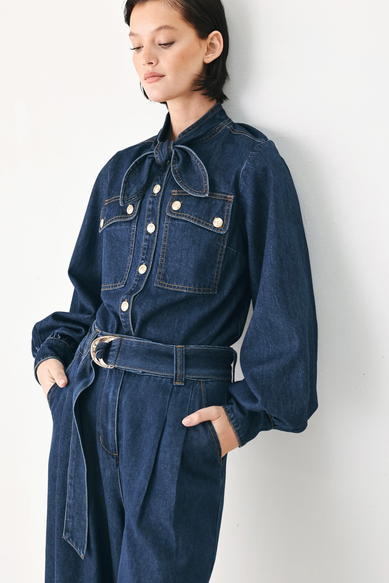 DEEP INDIGO MODERN MUSE DENIM TOP