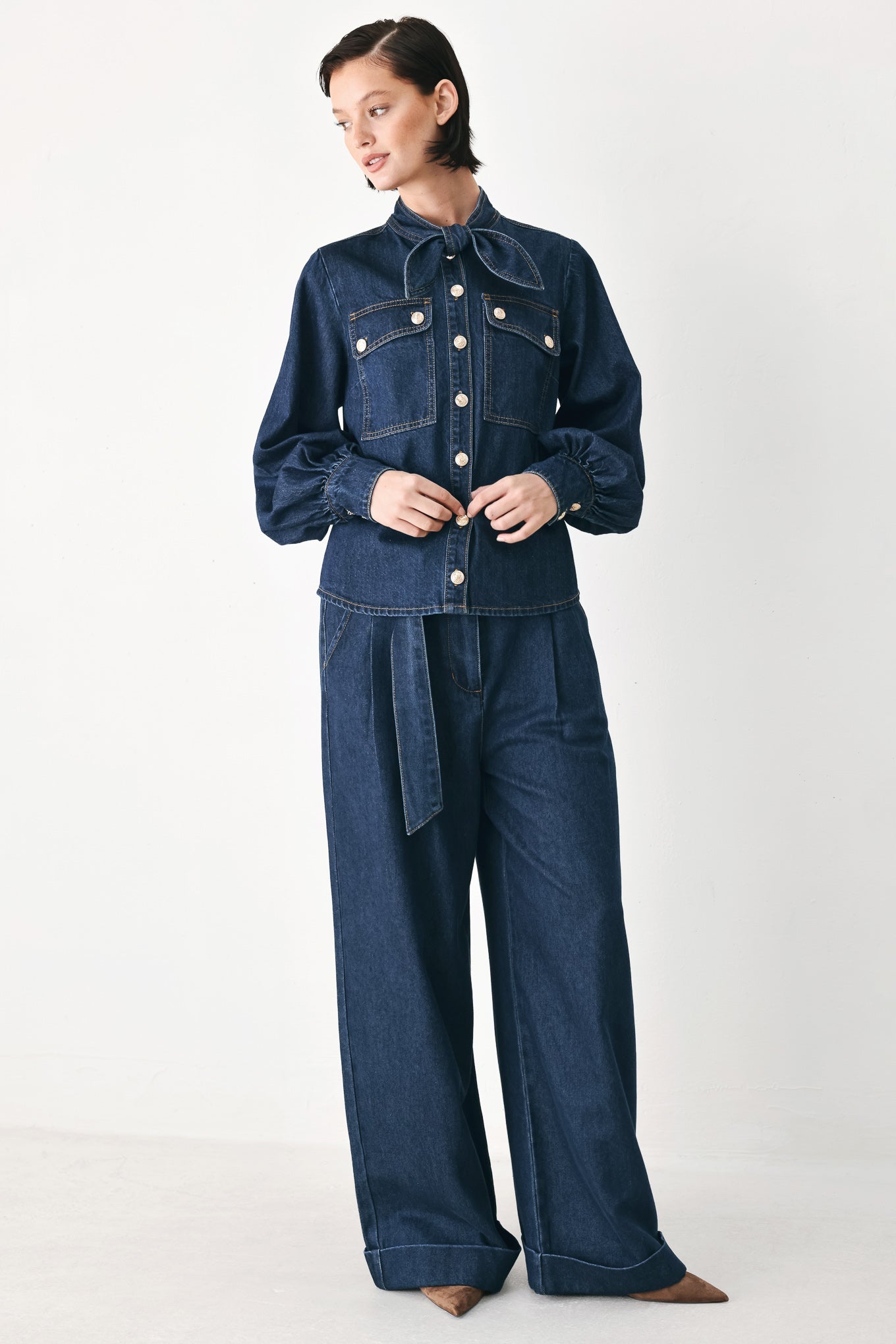 DEEP INDIGO MODERN MUSE DENIM TOP