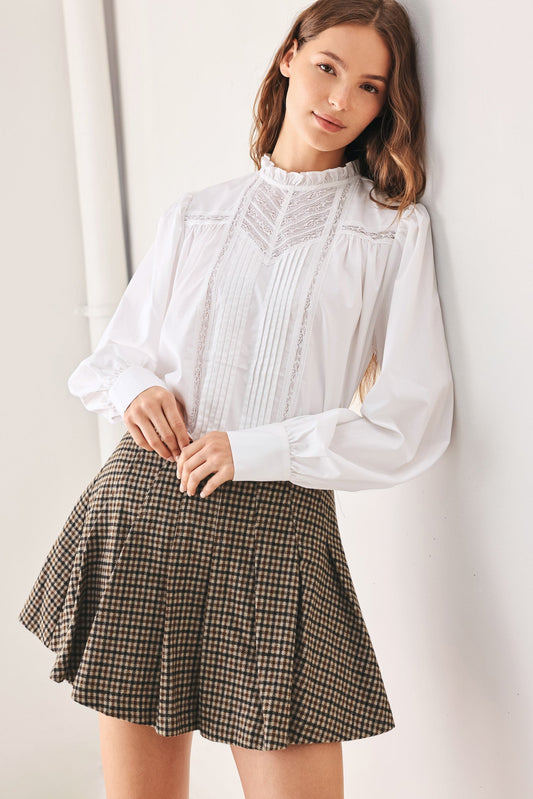 PORCELAIN VINTAGE INSPIRE WOVEN TOP