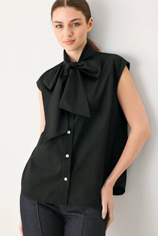 MODERN STATEMENT BOW WOVEN TOP