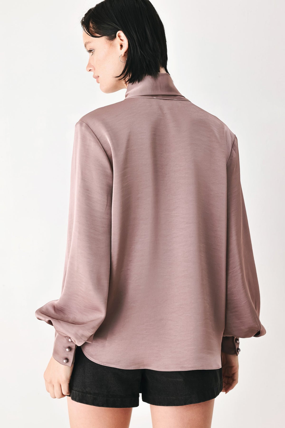 CHAMPAGNE WISHES TIE FRONT BLOUSE