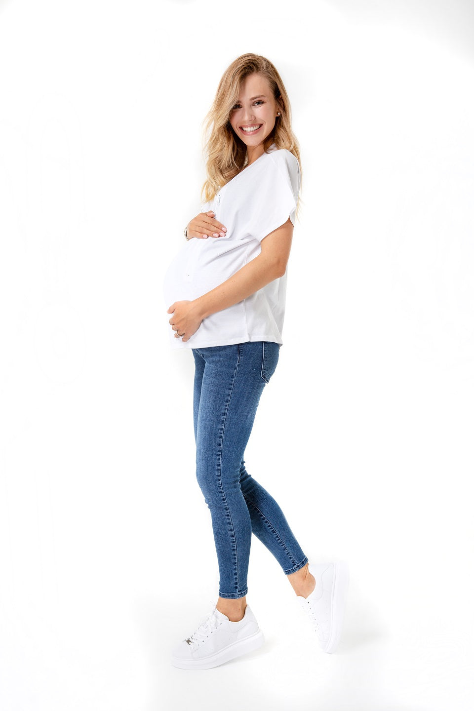 Zip Up Maternity/Nursing T-Shirt