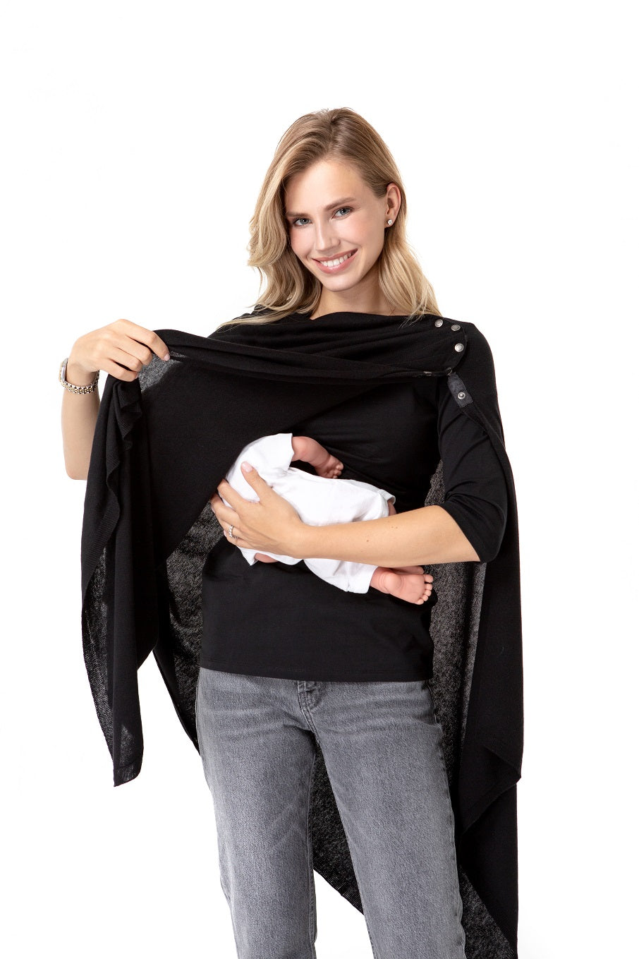 4 in 1 Multipurpose Knitwear as Maternity/Nursing Shawl