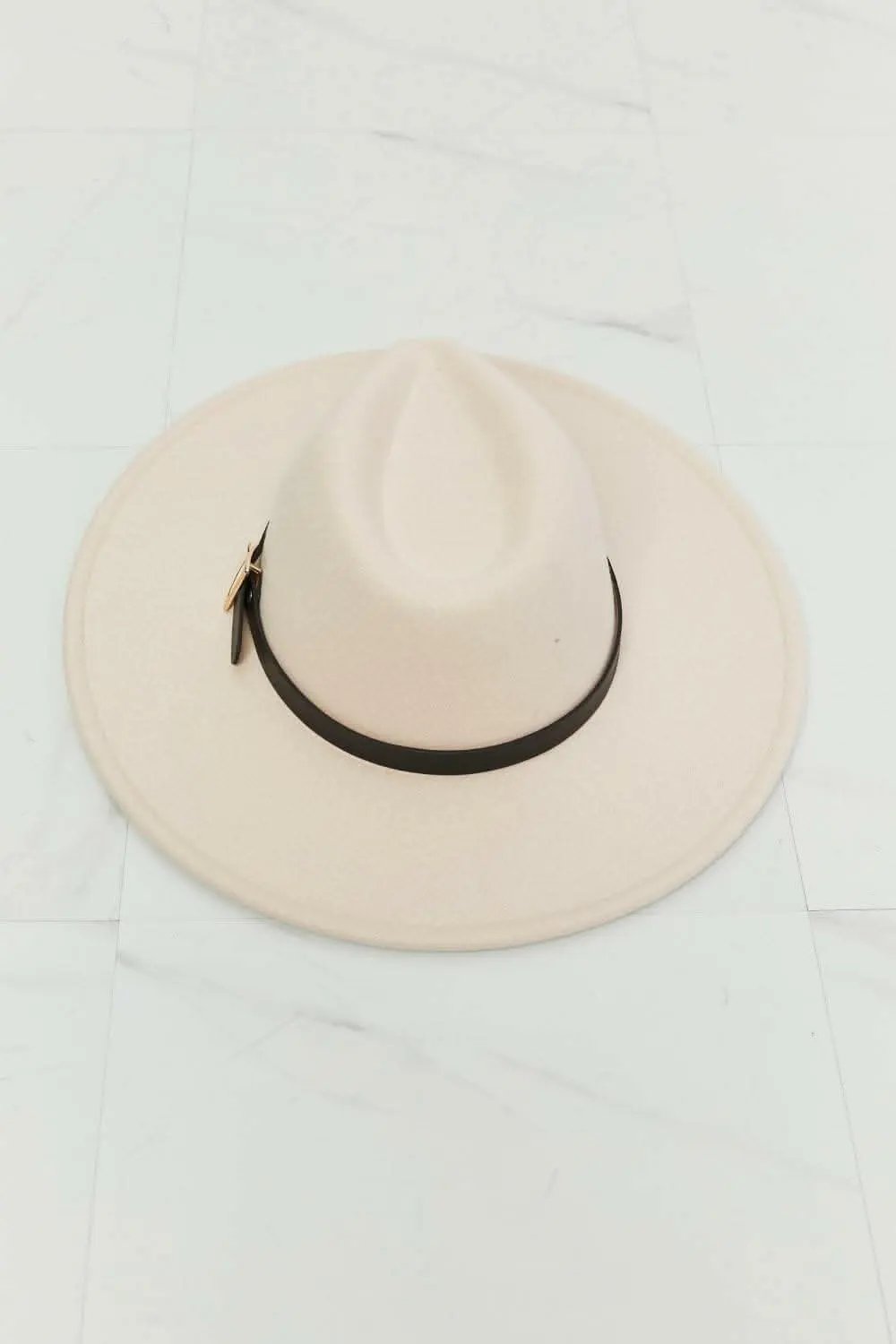 Trendsi TIKTOK - Fame fedora hat with gold buckle