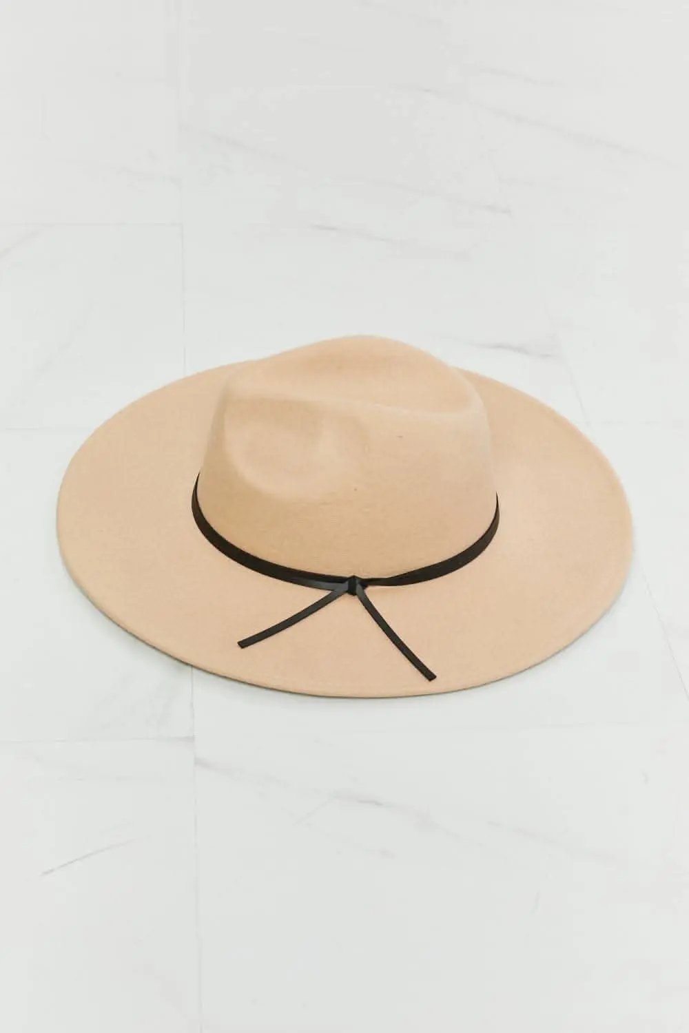 Trendsi Fame fedora hat with leather detail