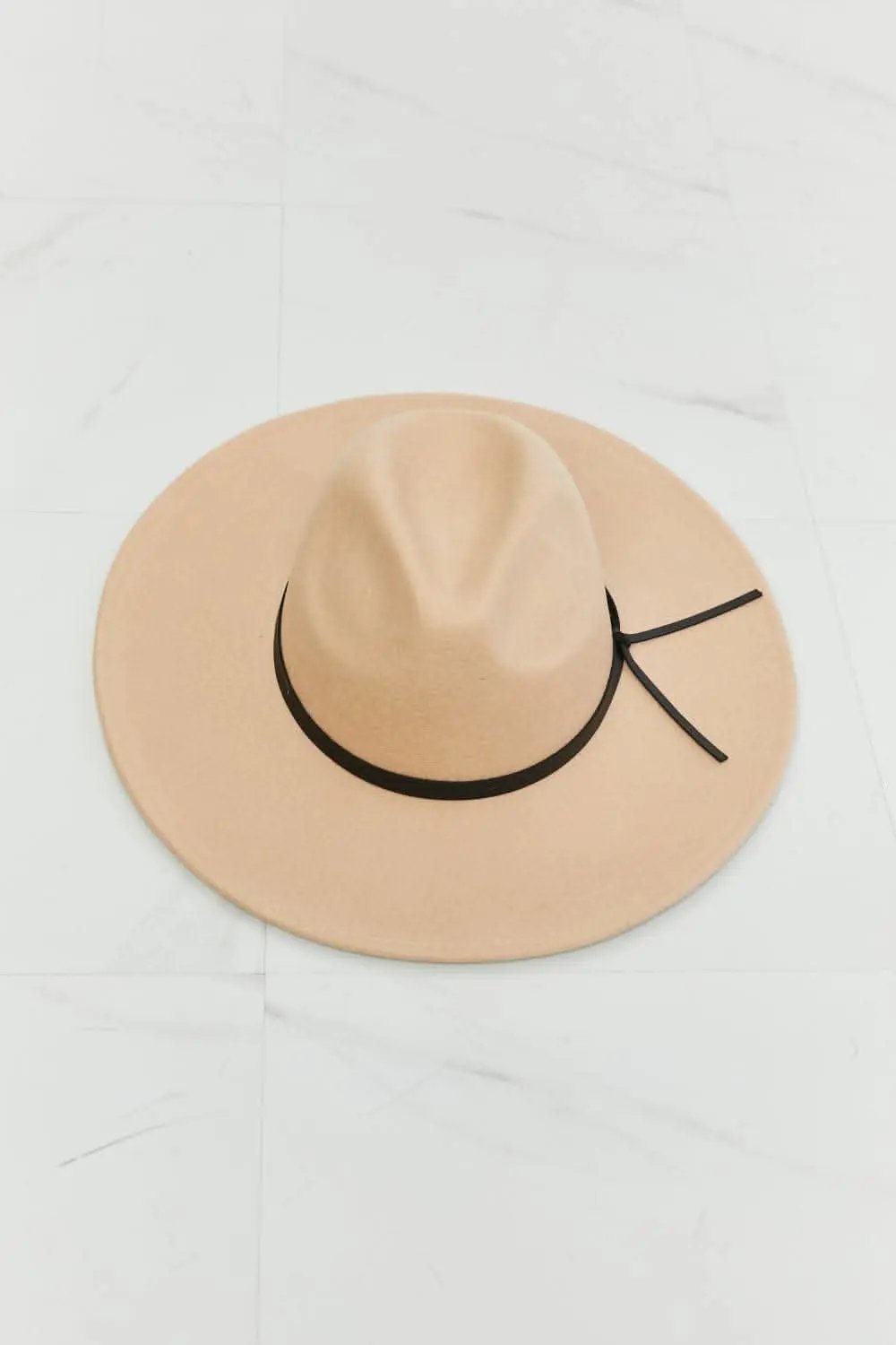 Trendsi Fame fedora hat with leather detail