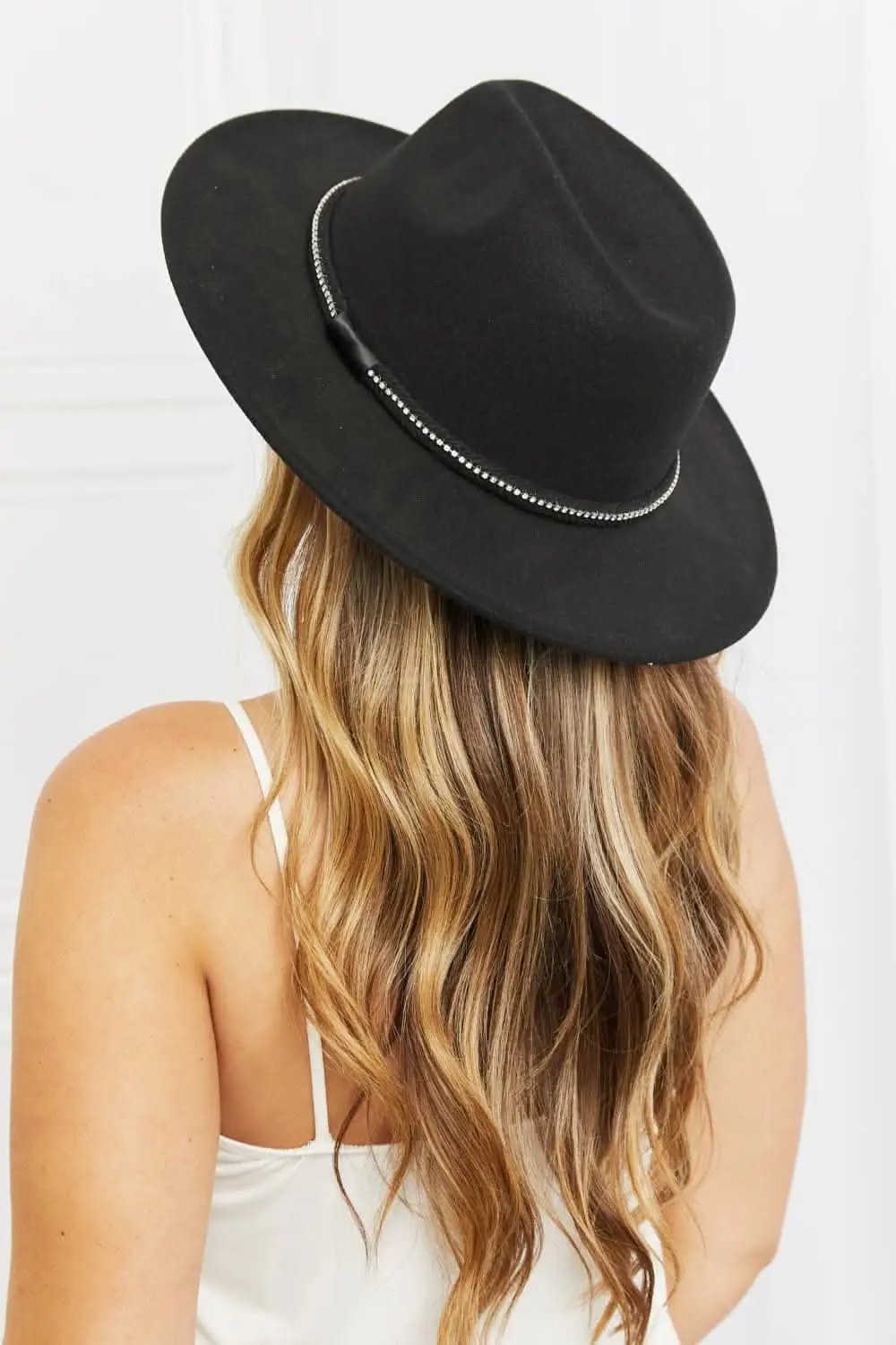 Trendsi Fame fedora hat with rhinestones