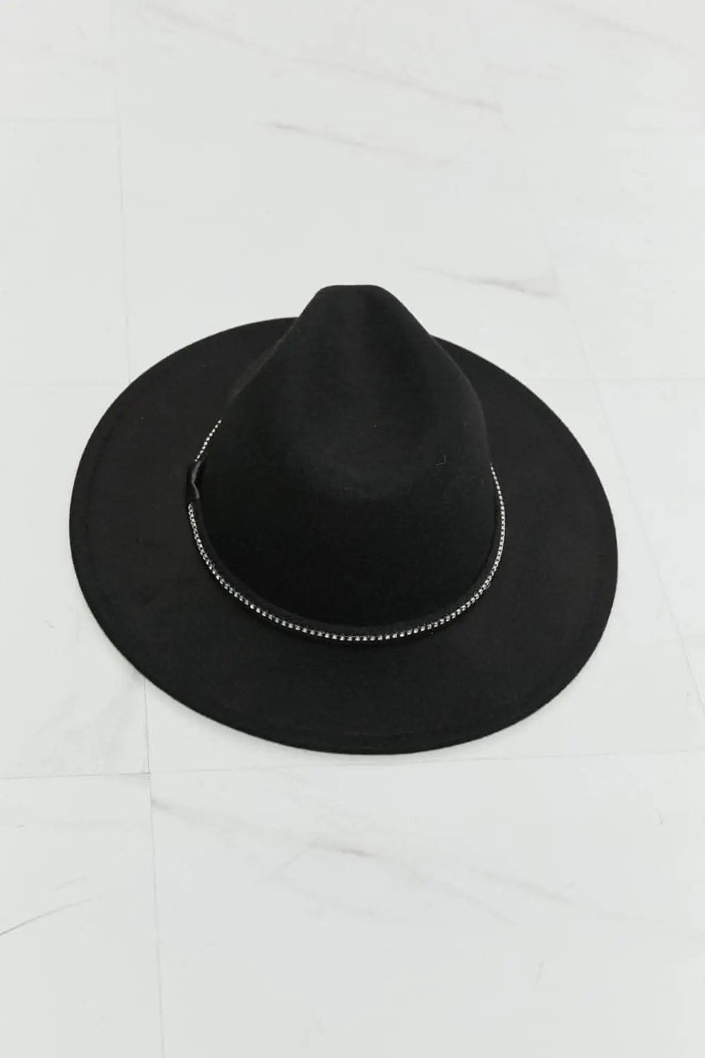 Trendsi Fame fedora hat with rhinestones