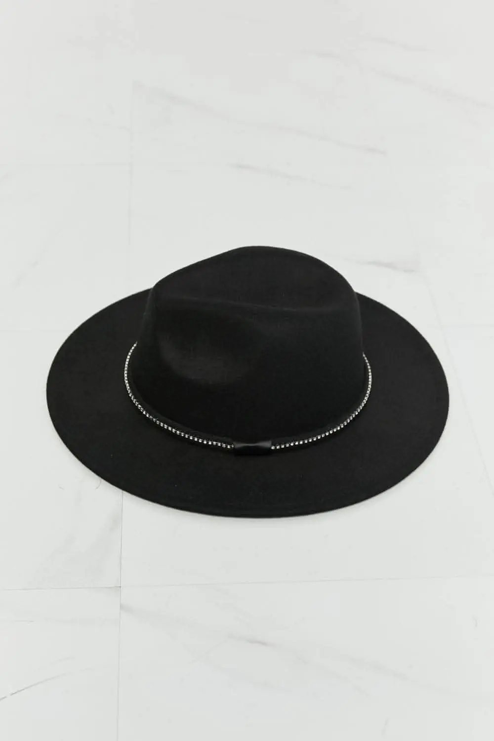 Trendsi Fame fedora hat with rhinestones