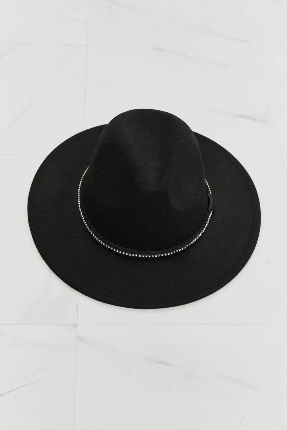 Trendsi Fame fedora hat with rhinestones
