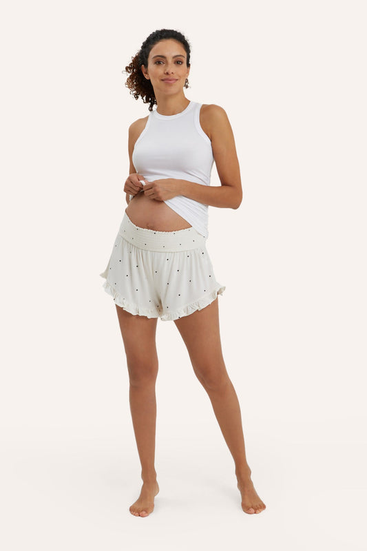 Fleur Smocked Maternity Shorts
