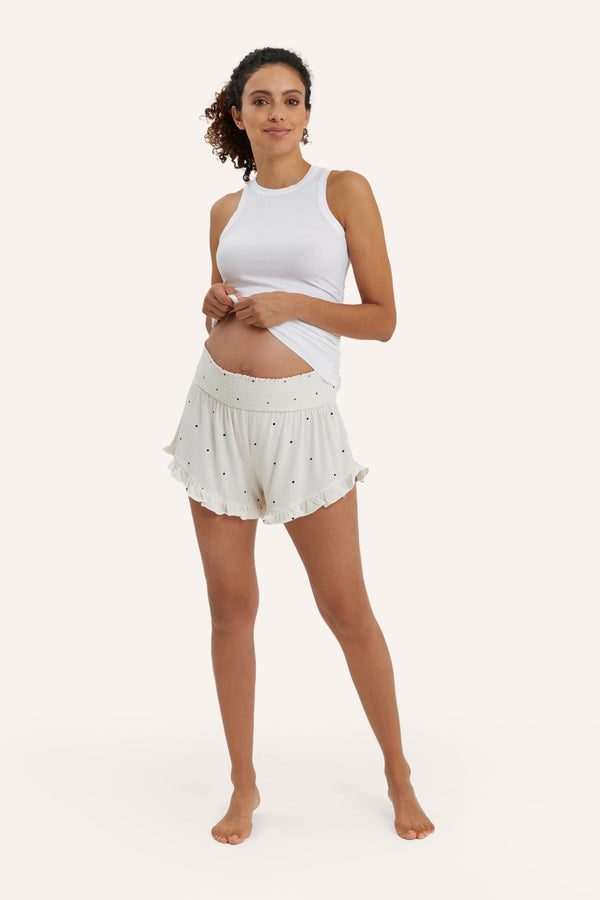 Fleur Smocked Maternity Shorts